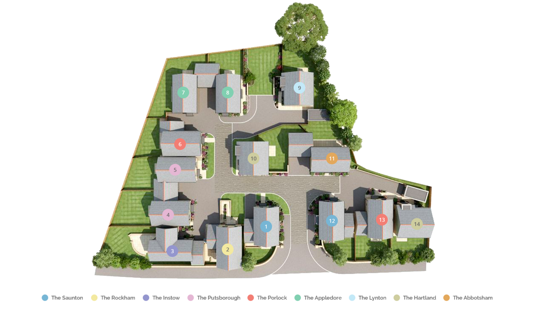 Site Plan for Adams Court, New Housing Development in Bideford